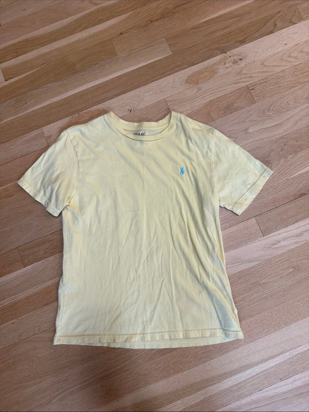 Ralph Lauren Pale Yellow Crewneck T-Shirt with Blue Pony